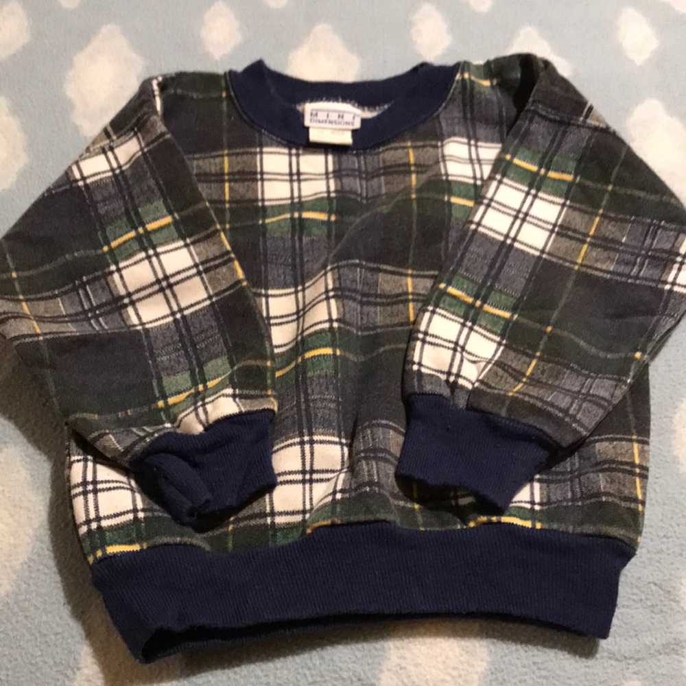 Vintage-Mini Dimensions-Plaid Sweatshirt-24 Months